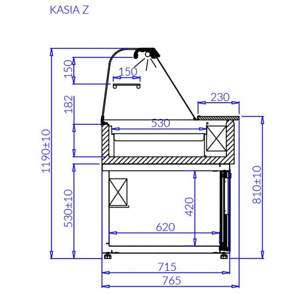 Salattheke 1900mm Dönertheke mit Unterkühlung Kasia 1.9Z