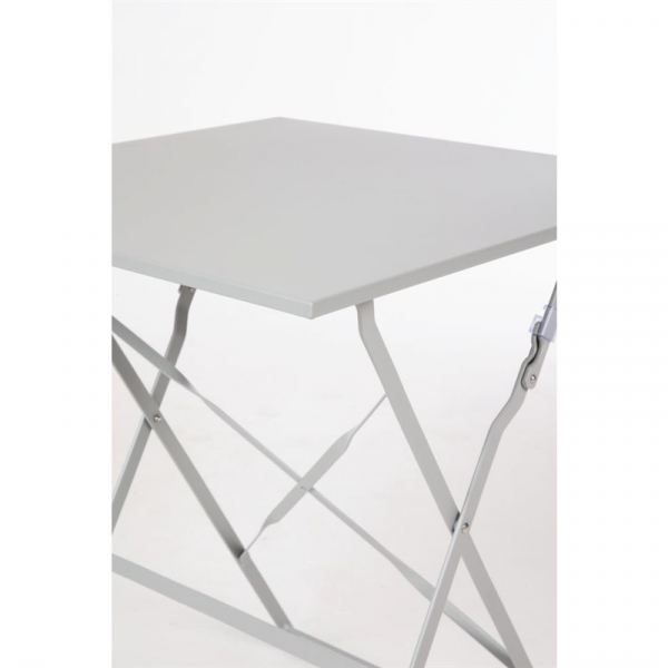 Quadratischer klappbarer Terrassentisch Stahl grau 60cm