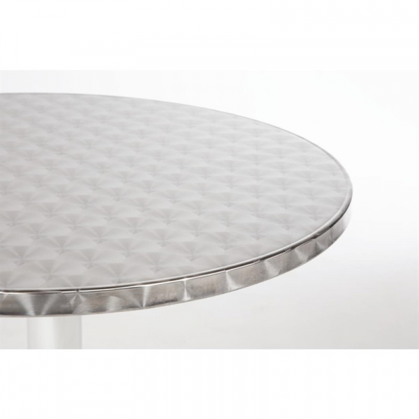 Runder Bistrotisch Edelstahl 1 Bein 60cm