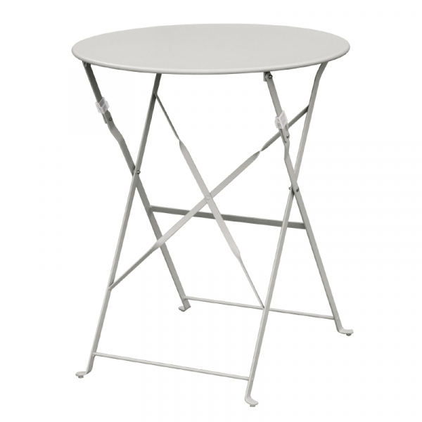 Runder klappbarer Terrassentisch Stahl grau 60cm
