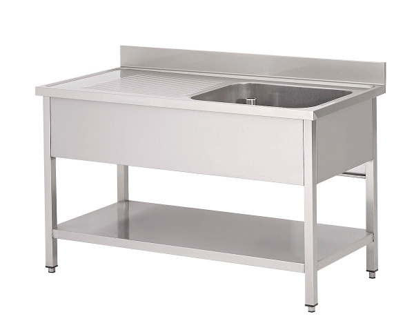 Edelstahl Spültisch 1200x600x850 mit 1 Becken Rechts
