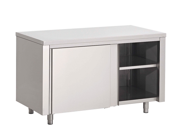 Edelstahl Arbeitsschrank 1200x600x850mm mit Schiebetüren