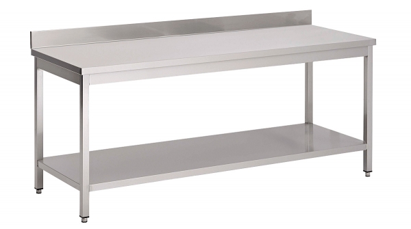 Arbeitstisch 1600x600x850mm mit Aufkantung aus Edelstahl