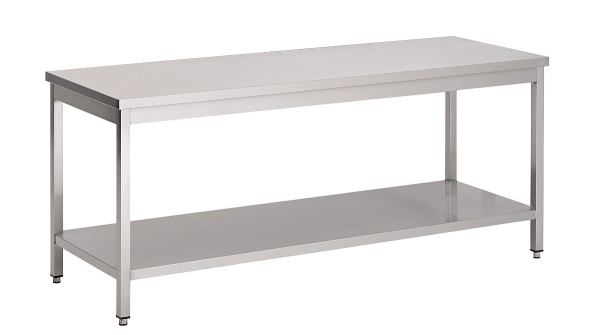 Arbeitstisch 1400x600x850mm mit Grundboden aus Edelstahl