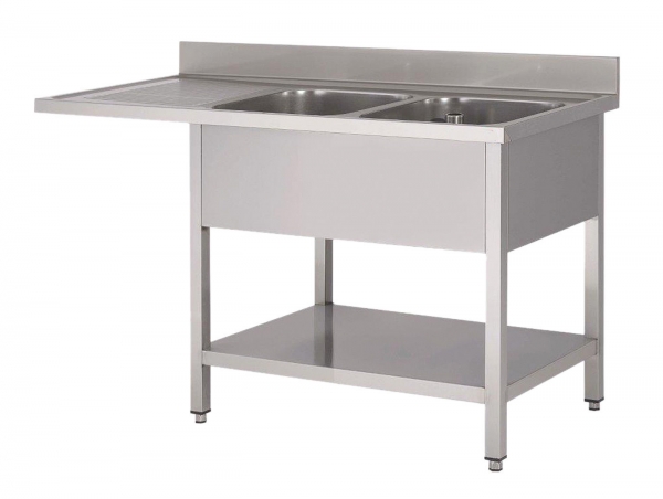 Spülcenter 1600x700x850 mit 2 Becken Rechts