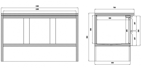 Gastronomie Saladette 3-türig mit Klappdeckel-368 liter