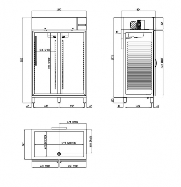 Edelstahl tiefkühlschrank 2 türig