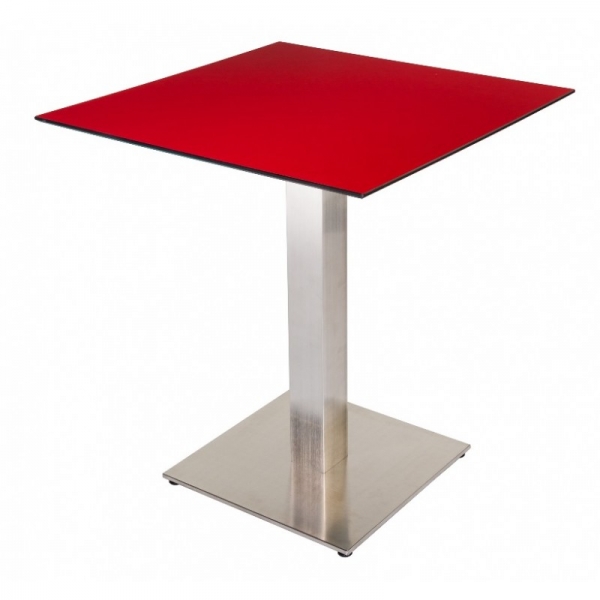Gastronomie Tisch BORDEAUX 70x70cm mit Edelstahl Untergestell
