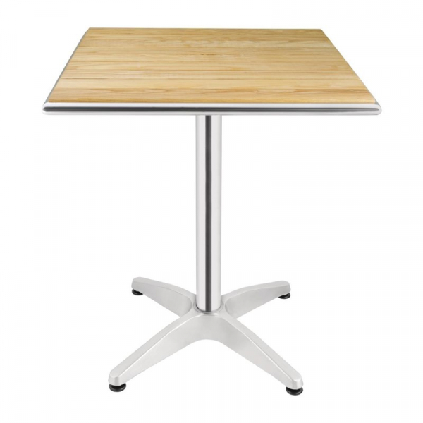 Quadratischer Tisch Eschenholz 1 Bein 60cm