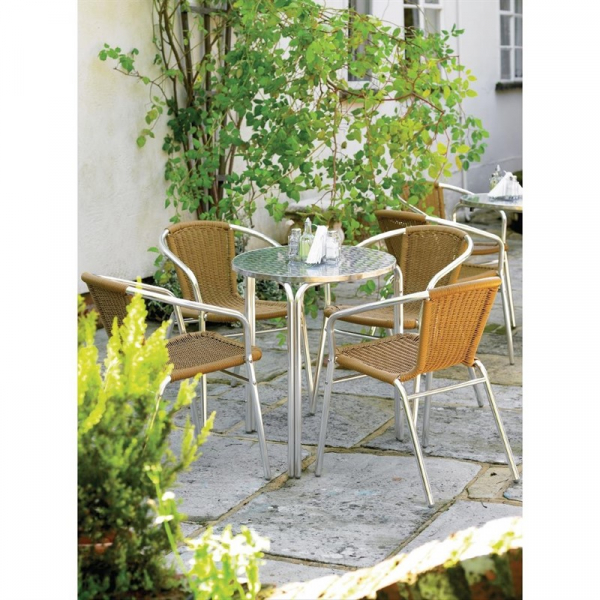 Runder Bistrotisch Edelstahl 3 Beine 60cm