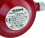 GOK Niederdruckregler EN61-DS 1,5kg/h 50mbar Gasregler Fssiggas Dnergrill