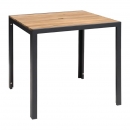 Bolero Terrassen Tisch  80cm quadratischer Stahl- und Akazienholztisch